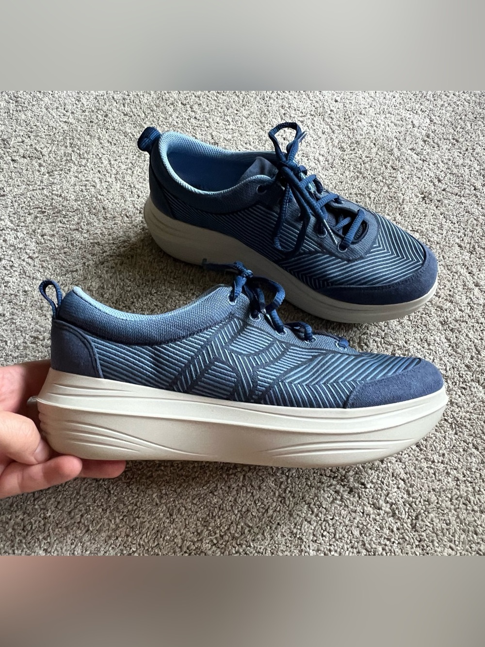 Kybun Bauma Womens Size 39 2/3 EUR Blue Jacquard Walking Shoes Sneakers WORE 1X